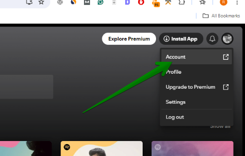 account option desktop spotify